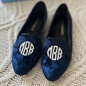 Jack Rogers Navy Velvet Flats